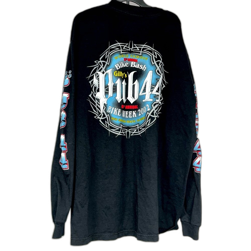 Vintage 2002 Pub 44 Bike Week Long Sleeve Made in the USA T-Shirt Size XL